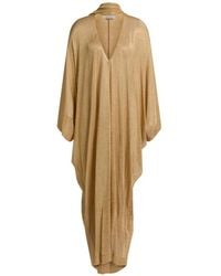 Alberta Ferretti - V-Neck Split Midi Kaftan - Lyst