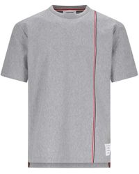 Thom Browne - Rwb Stripe-Detail T-Shirt - Lyst