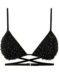 Twin Set - Embroidered Triangle Bikini Top - Lyst