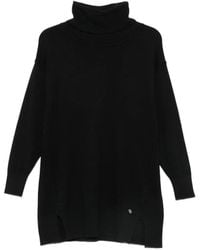 Please - Roll-Neck Side-Slit Sweater - Lyst