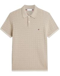 Tommy Hilfiger - Cable-Knit Short-Sleeve Polo Shirt - Lyst