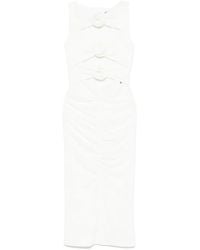 Nissa - Floral-Appliqué Midi Dress - Lyst
