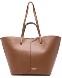 Emporio Armani - 1981 Logo-Print Leather Tote Bag - Lyst