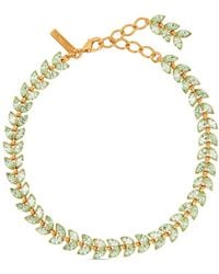 Oscar de la Renta - Crystal Leaves Jewel Necklace - Lyst