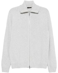 Zanone - Zip-Up Ribbed-Collar Cardigan - Lyst