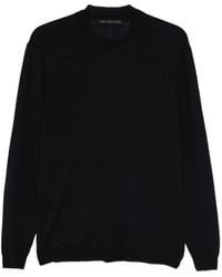 Low Brand - Crew-neck Panelled Sweater - Lyst
