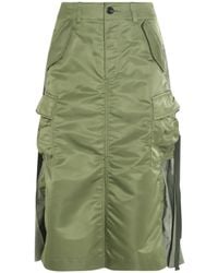 Sacai - Pleated Midi Skirt - Lyst