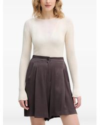 Pinko - Lightweight Ribbed Sweater With Sheer Details - Lyst