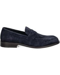 BOSS - Penny Suede Loafers - Lyst