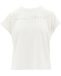 Emporio Armani - Logo-Lettering T-Shirt - Lyst