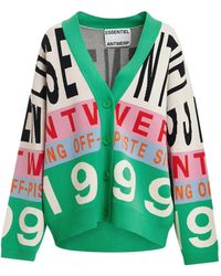 Essentiel Antwerp - Kreezer Numeric-Motif Cardigan - Lyst