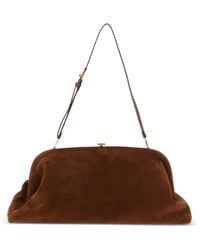 Alberta Ferretti - Suede Pressure Closure Clutch Bag - Lyst