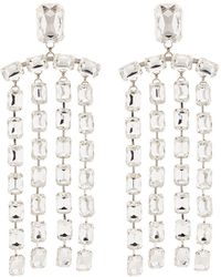 Area Crystal-embellished Drop Earrings - Metallic