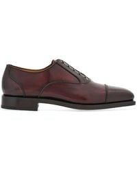 Ferragamo - Square-Toe Leather Oxford Shoes - Lyst
