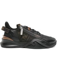 Fendi - Flow Ff-jacquard Leather Sneakers - Lyst