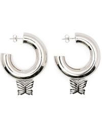 Blumarine - Butterfly Charm Hoop Earrings - Lyst