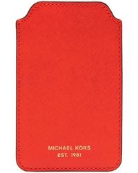 Michael Kors - Logo-print Leather Phone Case - Lyst