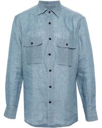Brioni - Button-down Collar Linen Shirt - Lyst