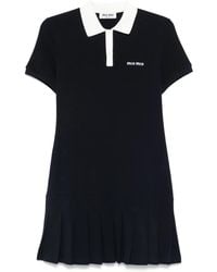 Miu Miu - Robe Courte À Détails Plissés - Lyst