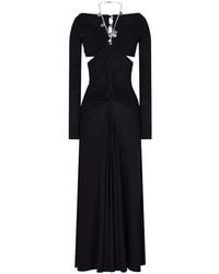 Rabanne - Chain-Detail Draped Long Dress - Lyst