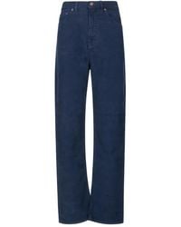 Victoria Beckham - Corduroy-Effect Logo-Patch Jeans - Lyst