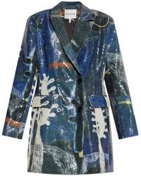 Munthe - Laurelee Paillettenblazer Mit Abstraktem Print - Lyst