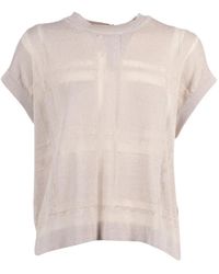 Peserico - Check-Pattern Metallic-Thread Top - Lyst