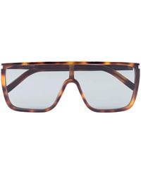 Saint Laurent - Mask Tortoiseshell-Effect Sunglasses - Lyst