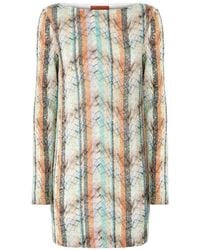 Missoni - Multi-Technique Mixed Lamé Mini Dress With Boat Neck - Lyst