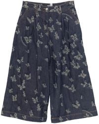 Love Moschino - Butterfly-Print Cropped Jeans - Lyst