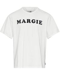 MM6 by Maison Margiela - Graphic-Print Cotton T-Shirt - Lyst