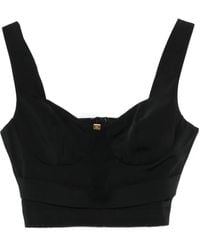 Elisabetta Franchi - Top Crop Con Scollo A Cuore - Lyst