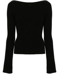 Courreges - Boat-Neck Ribbed-Knit Top - Lyst