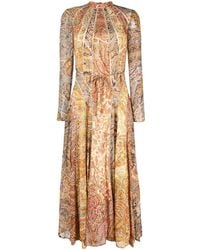 Zimmermann - Midi-jurk Met Paisley-print - Lyst