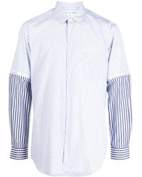 Comme des Garçons - Striped Panelled Cotton Shirt - Lyst