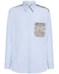 Pierre Louis Mascia - Printed-Panel Chest-Pocket Shirt - Lyst