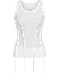 Masnada - Chiffon-Insert Panelled Tank Top - Lyst