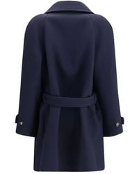 Loewe - Button Belt Double Breasted Peacoat - Lyst
