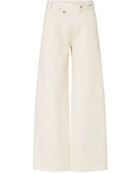Liu Jo - Straight Trousers With Asymmetrical Waistband - Lyst