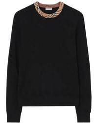 Burberry - Pull En Laine À Bords Check - Lyst