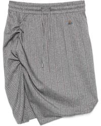 Vivienne Westwood - Side Panther Pinstripe-Print Ruched Mini Skirt - Lyst