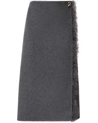 Fabiana Filippi - Feather-Trim Wrap Midi Skirt - Lyst