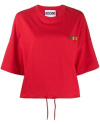Moschino T-Shirt mit Kordelzug - Rot