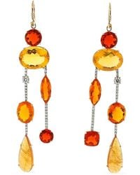 Irene Neuwirth - 18K Rose And Diamond Drop Earrings - Lyst