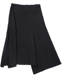 Y's Yohji Yamamoto - Asymmetric Wool-Blend Wide-Leg Trousers - Lyst