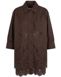 MEIMEIJ - Broderie-Anglaise Scalloped-Hem Shirt - Lyst