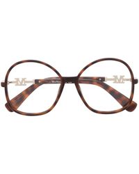 Max Mara Eyewear - Lunettes De Vue Oversize À Effet Écailles De Tortue - Lyst