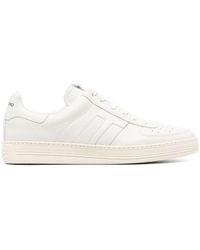Tom Ford - Logo-patch Low-top Leather Sneakers - Lyst