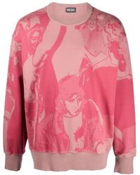 DIESEL - Graphic-Print Long-Sleeve Sweatshirt - Lyst