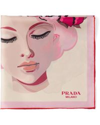 Prada - Seidenschal Mit Print - Lyst
